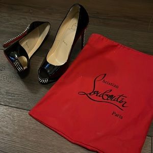 RARE studded peep toe heels